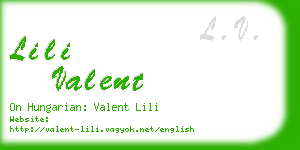 lili valent business card